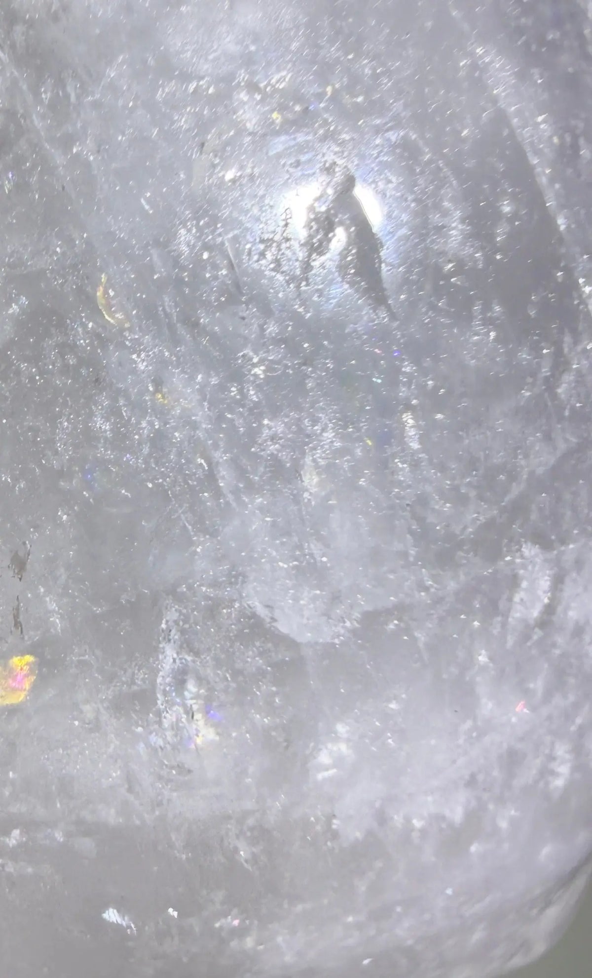 close up clear quartz carved skull 