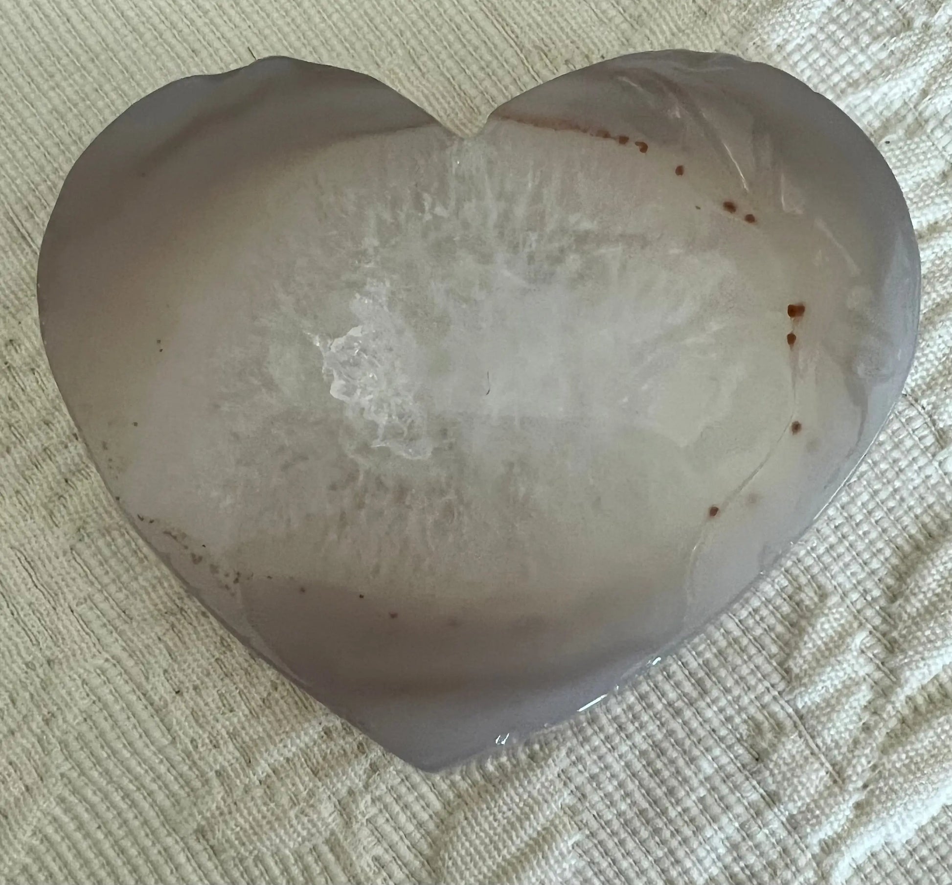 Agate Druzy Heart Slab B front view with sparkling center
