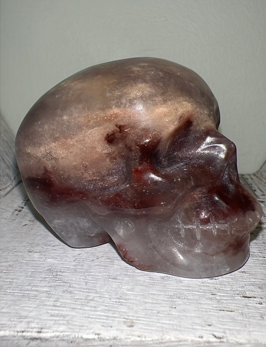 Agate Skull with Red Jasper - Main Street Crystals & Minerals