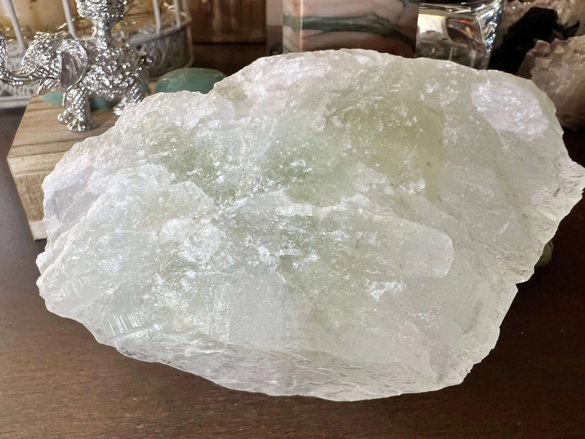 Large, translucent green fluorite specimen.
