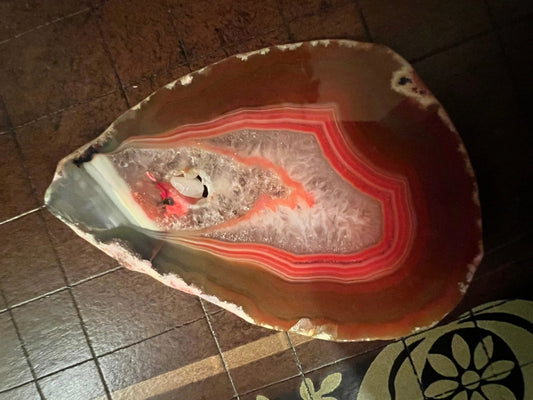 Carnelian Agate polished slab front view
