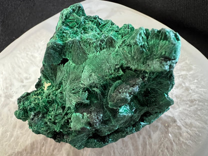 Close-up of a green malachite mineral specimen.