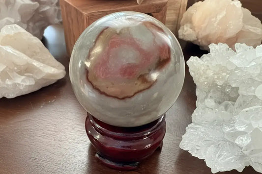 Small Polychrome Jasper sphere grounding crystal