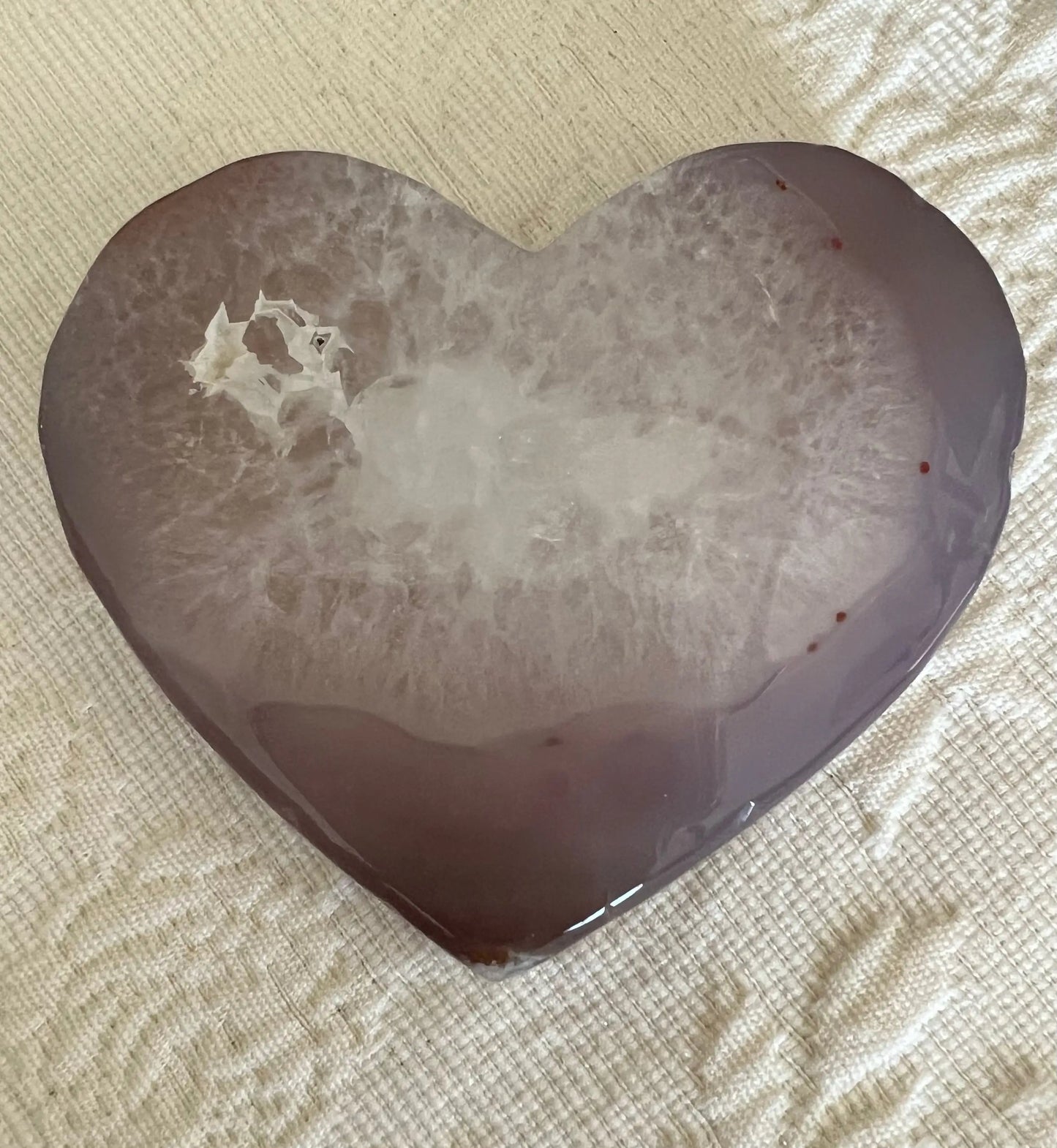 Agate Druzy heart slab A front view