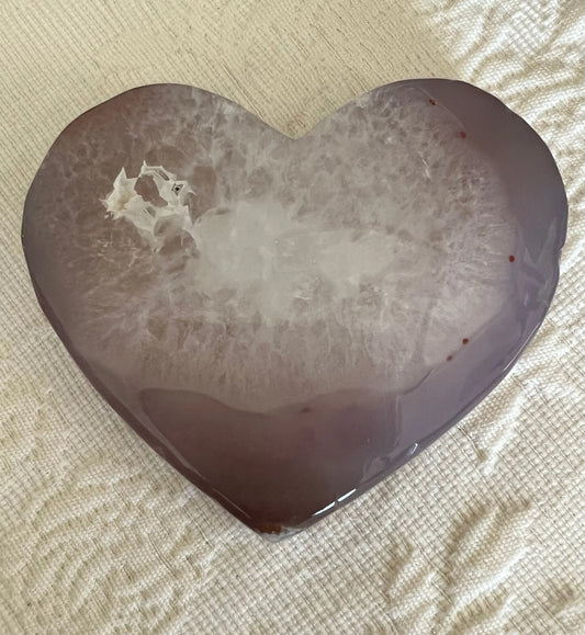 Agate Druzy heart slab A front view