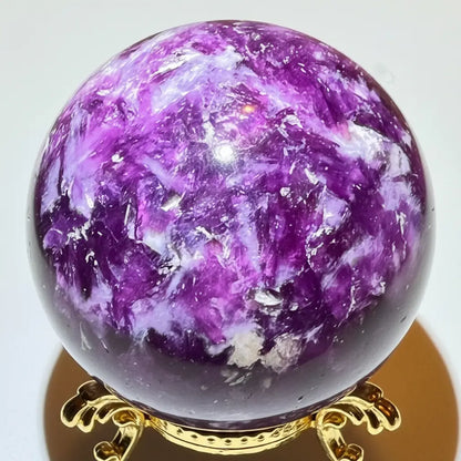 dark purple lepidolite sphere product photo