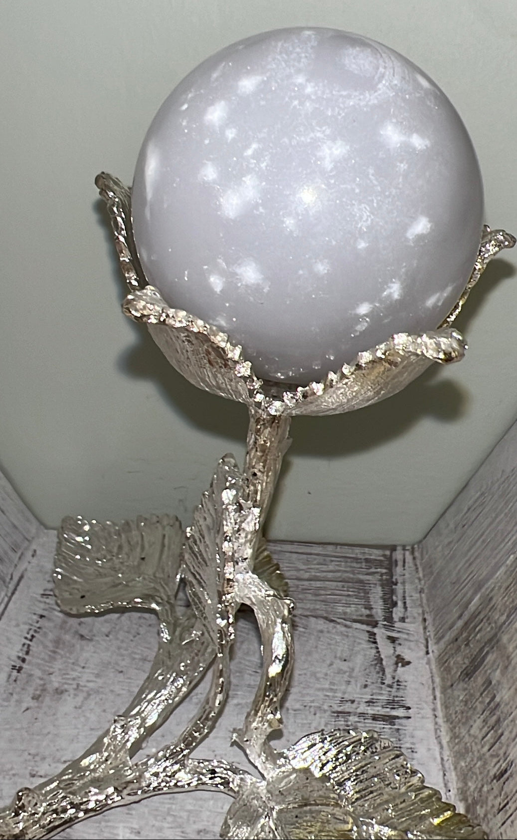 Light Gray Agate Snowball sphere