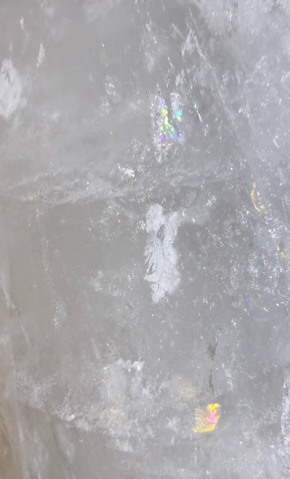 close up clear quartz hand carved skull