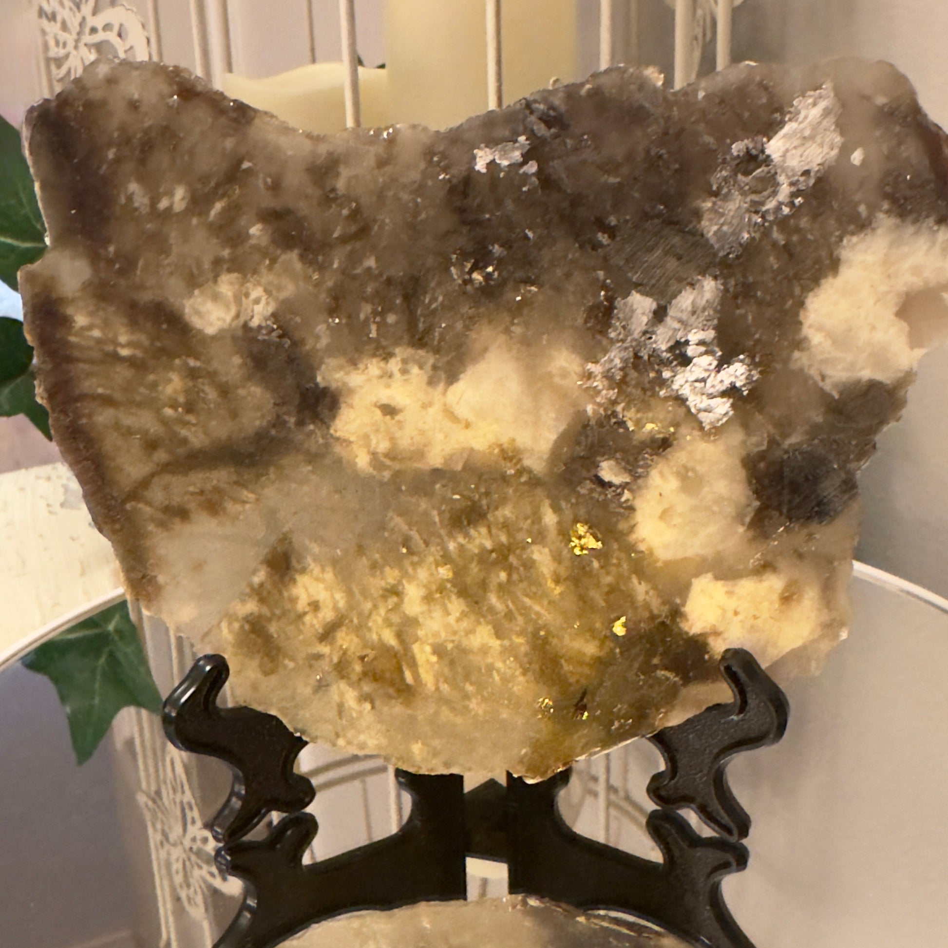Muscovite Slab Browns, tans, eggshell colors  with Shimmer 