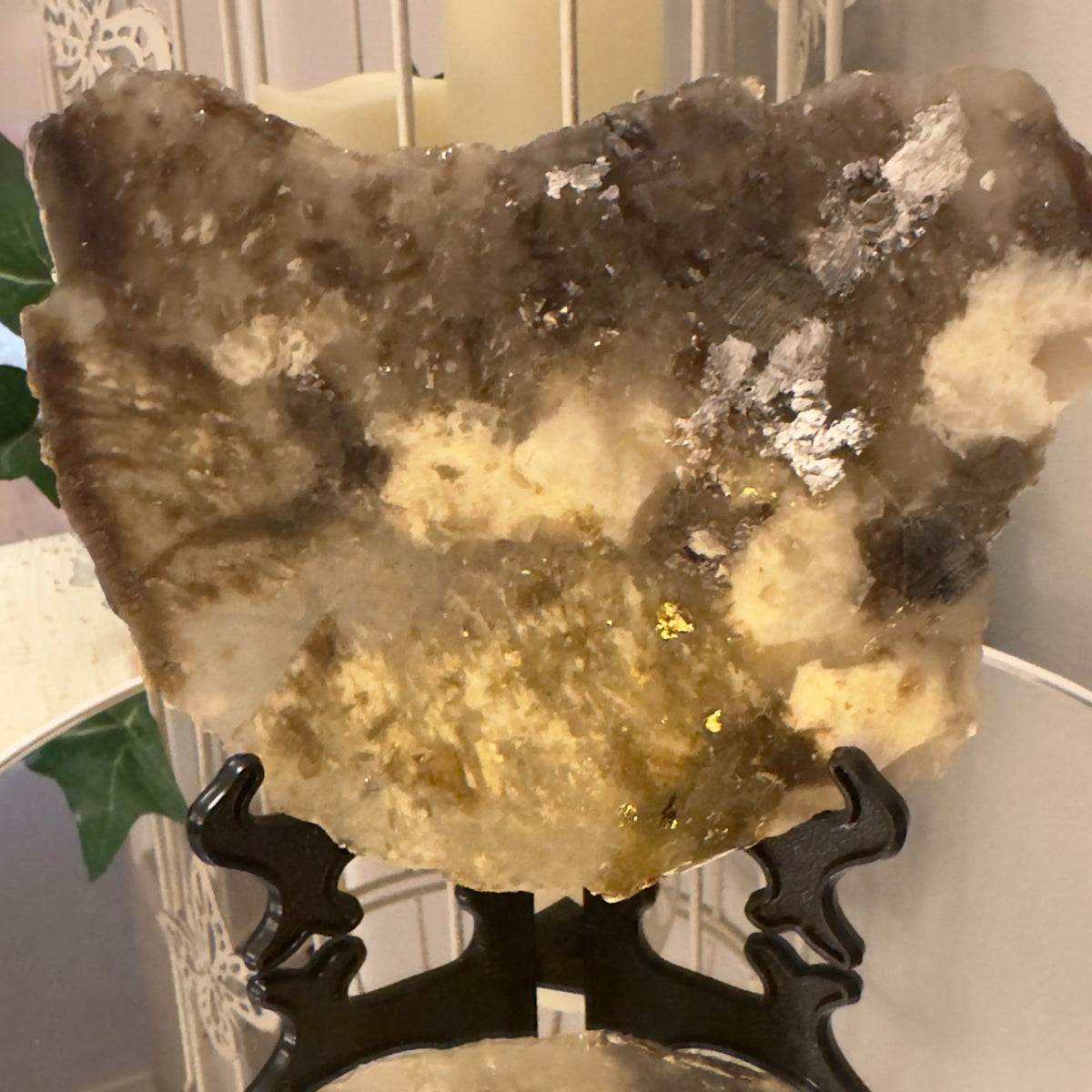 Muscovite Slab Browns, tans, eggshell colors  with Shimmer 