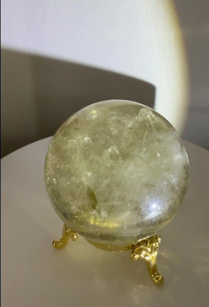 Natural Citrine Quartz Sphere | Attracts Prosperity and Joy | 1.75 in Diameter