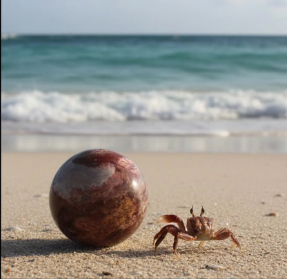 Polychrome (Desert) Jasper Sphere | Grounding Protection | 2.22 in · 8.8 oz