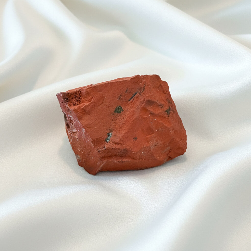 beautiful photo of a raw specimen of red jasper 