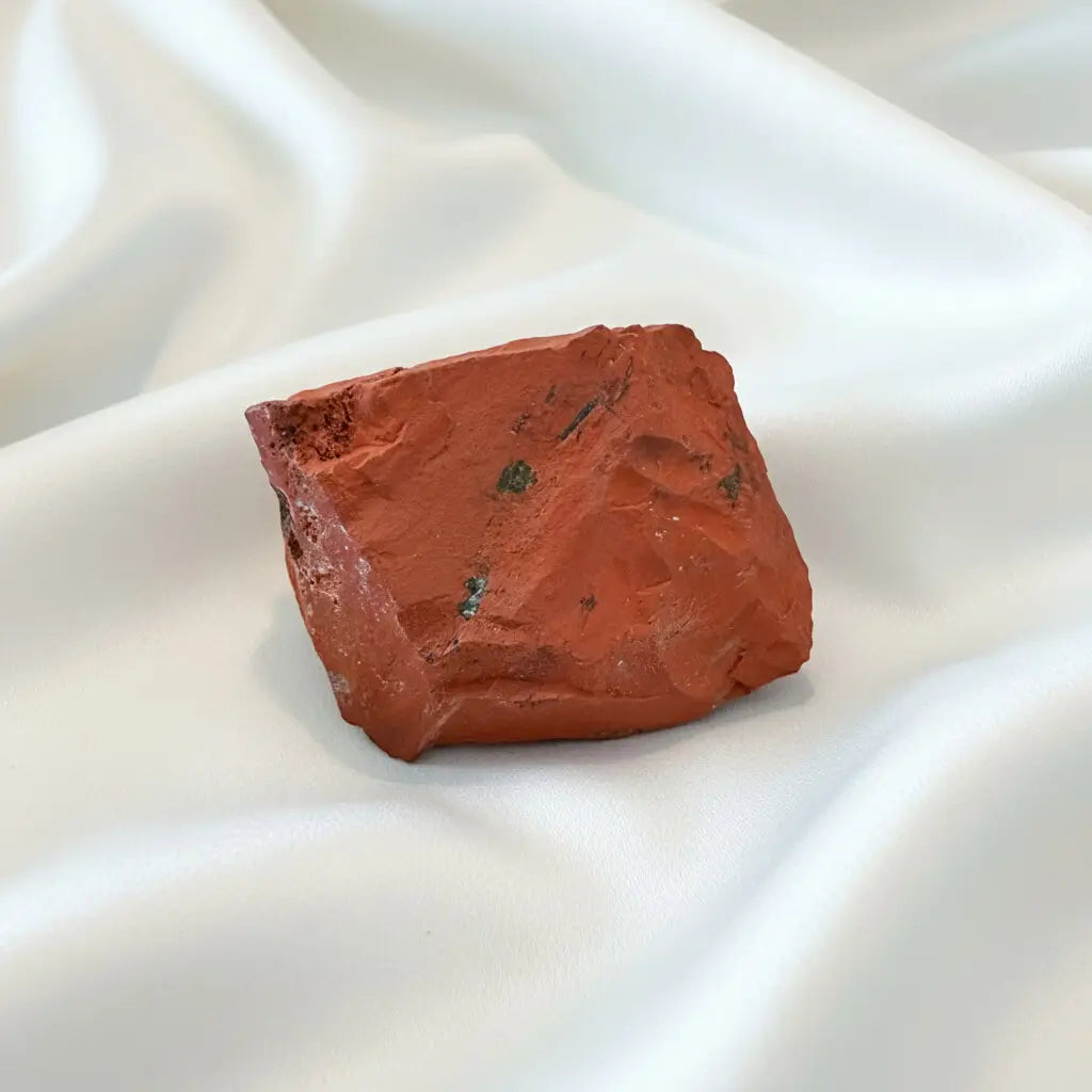 beautiful photo of a raw specimen of red jasper 