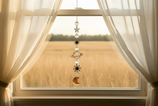 Sandstone Crystal Suncatcher for Warm Grounding Light