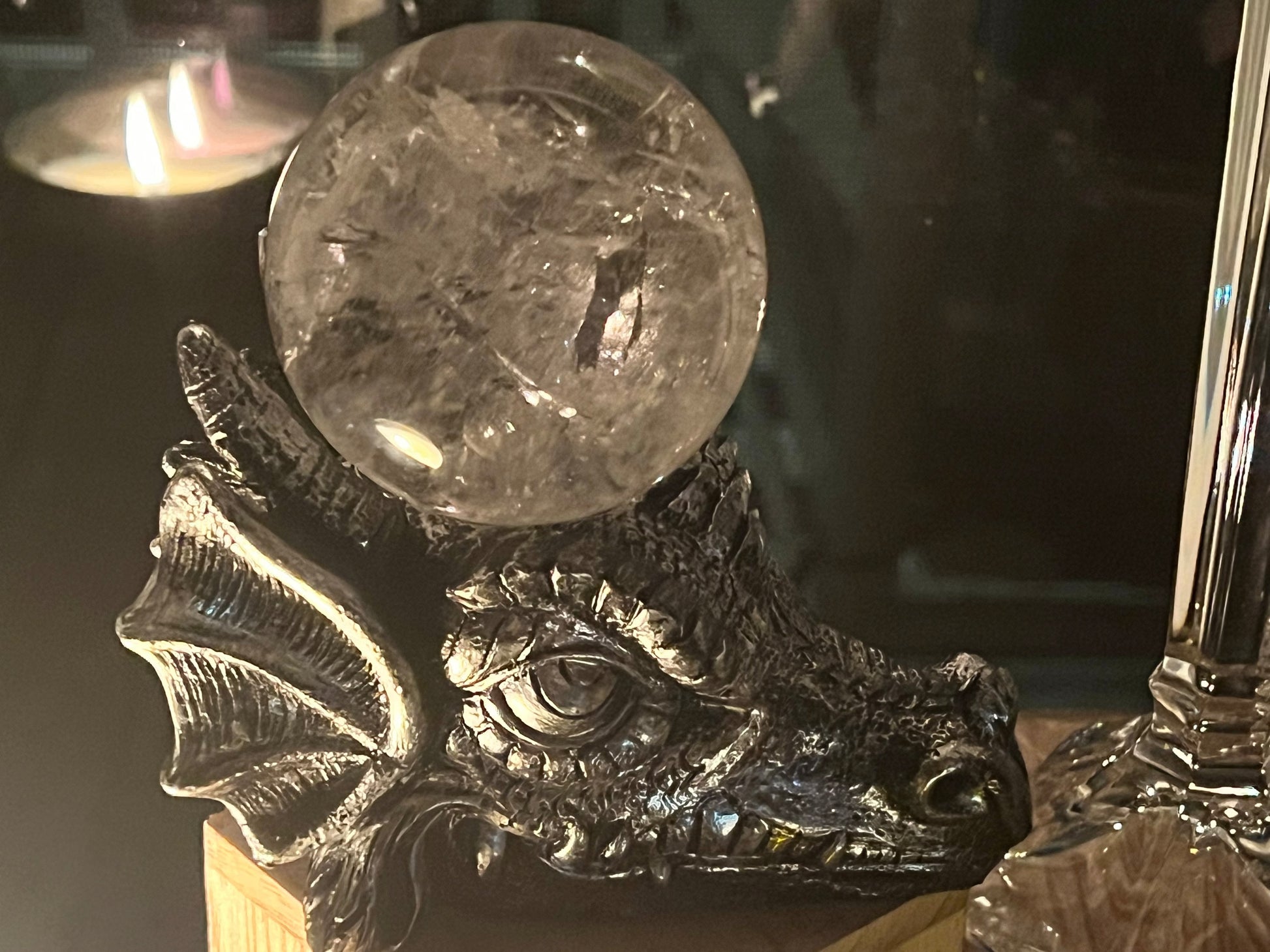 Clear Quartz Sphere with Dragon Holder - Main Street Crystals & Minerals