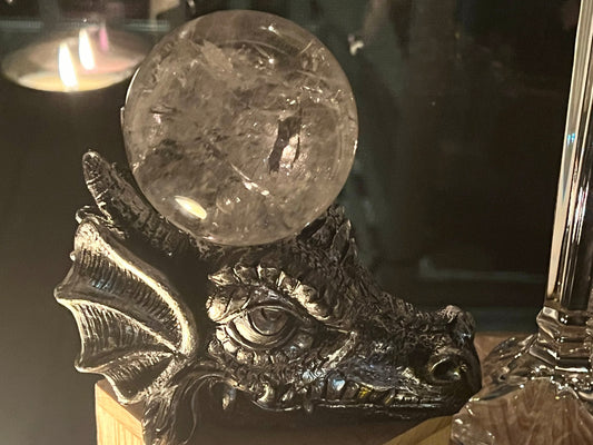 Clear Quartz Sphere with Dragon Holder - Main Street Crystals & Minerals