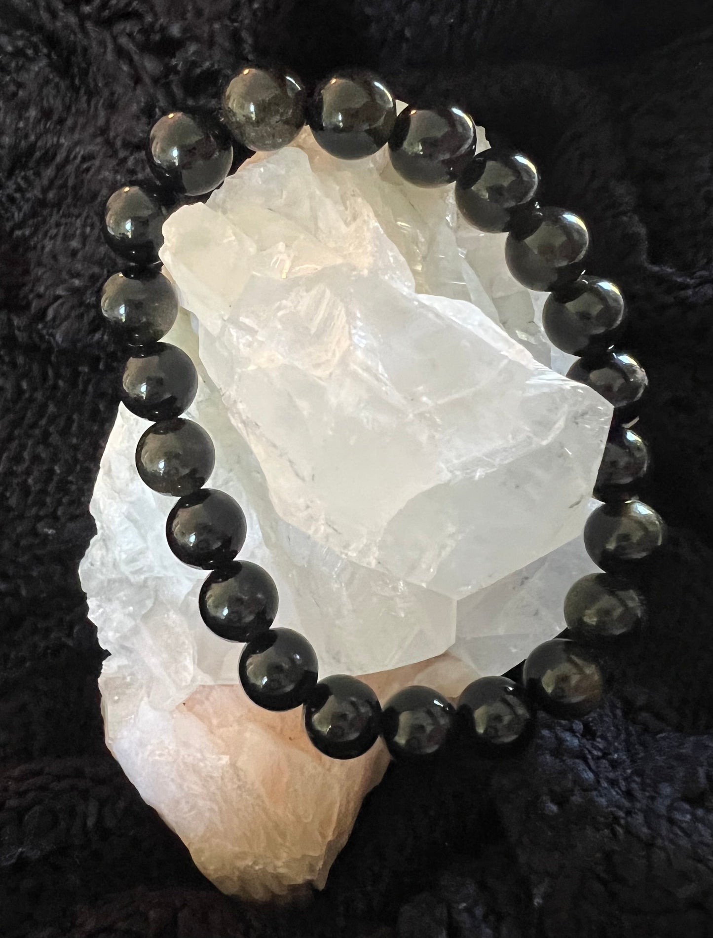 Black Obsidian Bracelet 9mm Bead - Main Street Crystals & Minerals