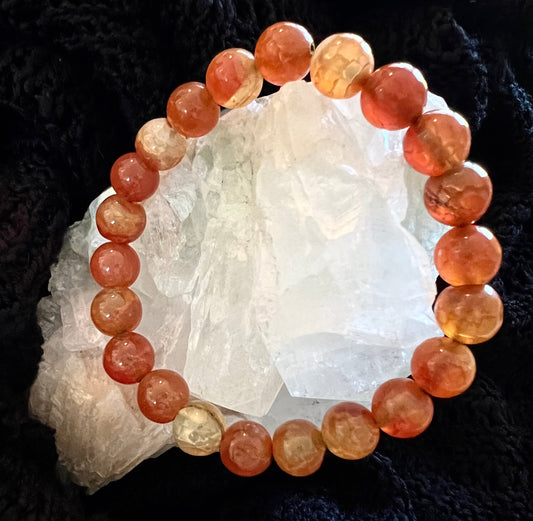 Carnelian Agate 9mm Bead Bracelet - Main Street Crystals & Minerals