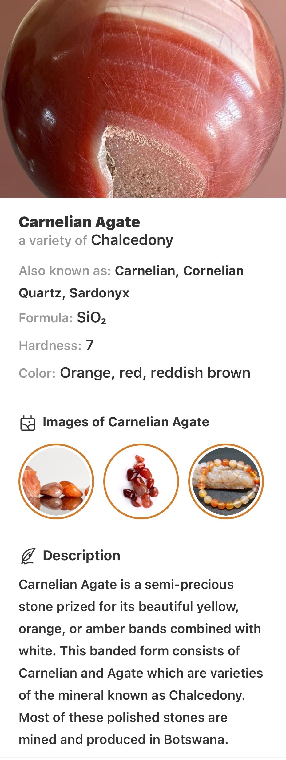 Carnelian Slab - Main Street Crystals & Minerals