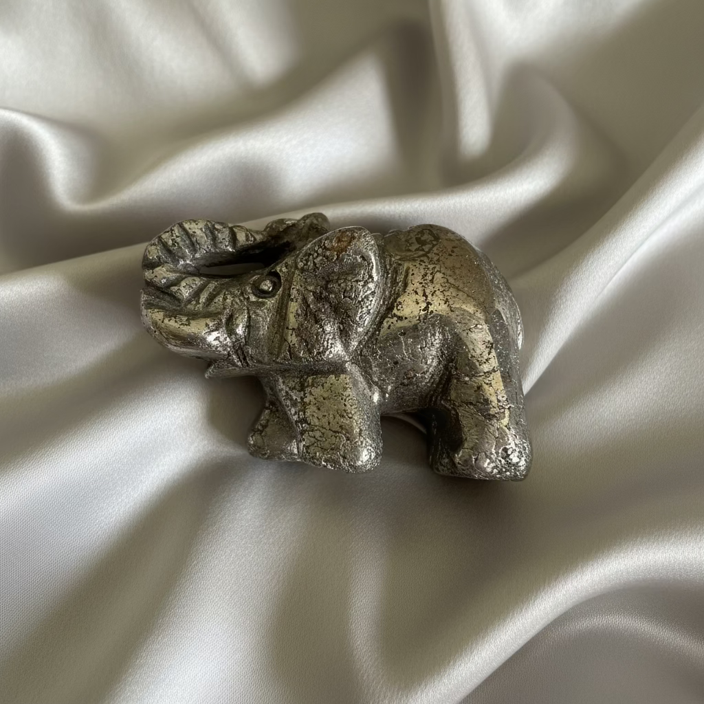 Pyrite carved Elephant with amazing details